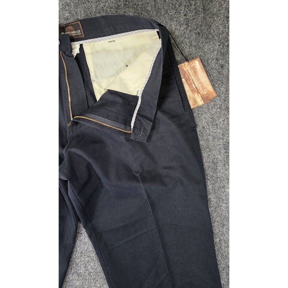 Weatherproof Black Flat Front Chino Pants NWT 36x30 Classic Fit Casual - Picture 6 of 13